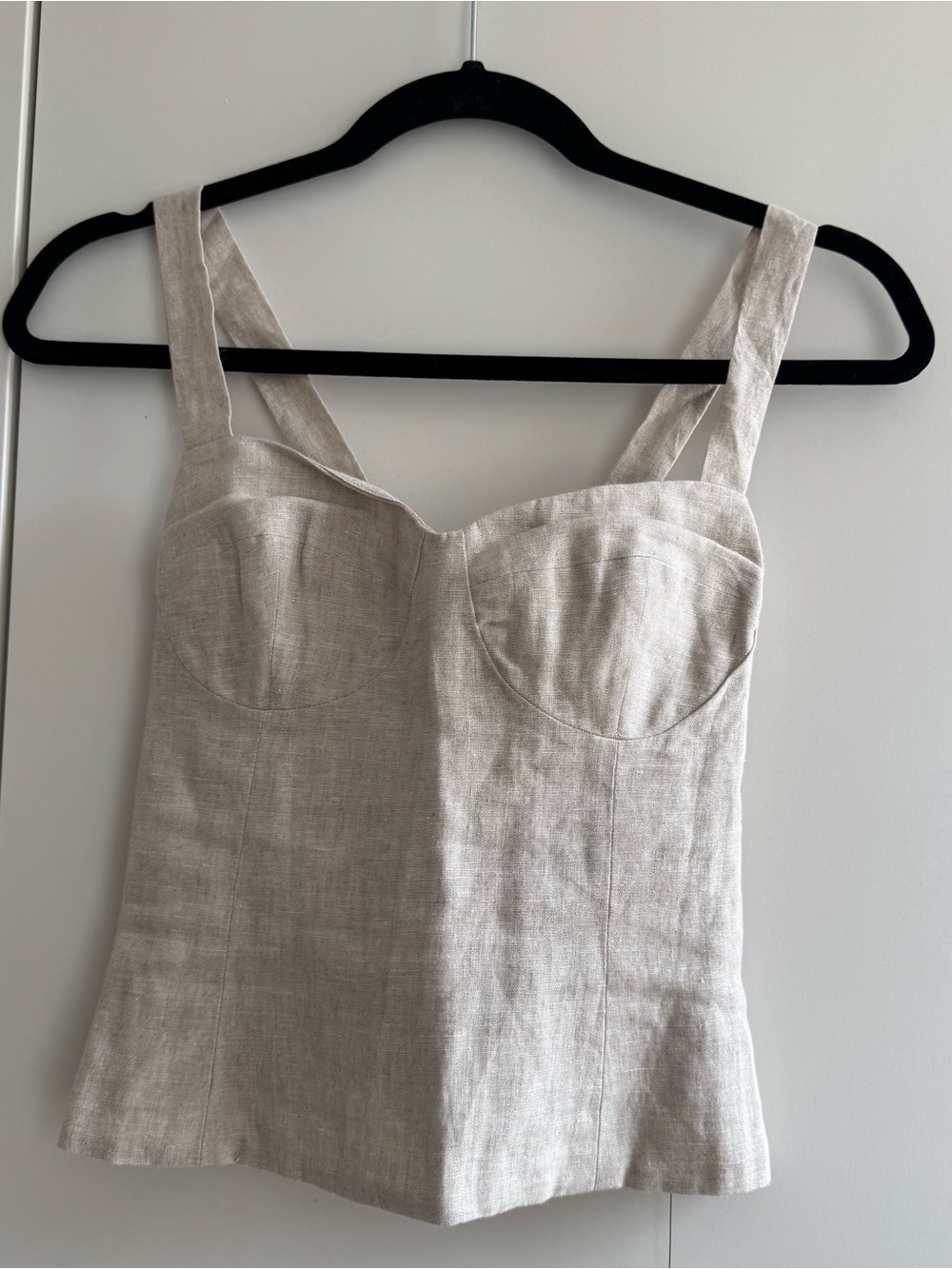 Reformation Beige Linen Bustier 2